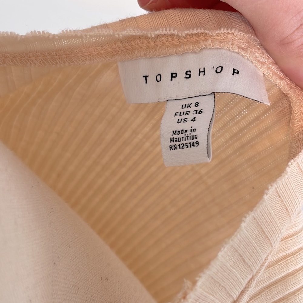 TOPSHOP | Ribbed Tank - Cream | Size: 4 - Picture 6 of 6